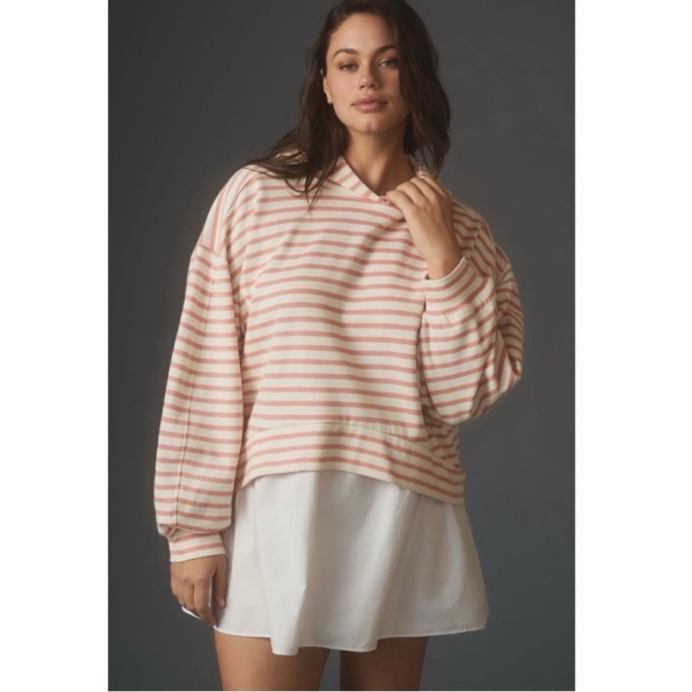 Pilcro for Anthropologie Striped Pink and White Tunic / Dress 3X